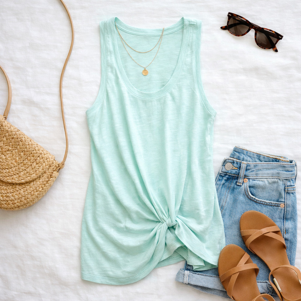 NEW NWT Bobi Teal Tank Top with Front Knot | Size X-Small